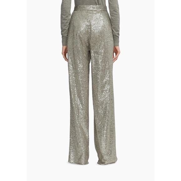 Ralph Lauren Purple Label Women's 4 Silver High-Waisted Sequin Trousers EUC - Picture 3 of 8